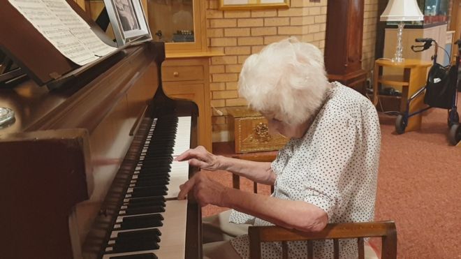 Rebecca Parker, who plays a selection of Scottish favourites, started her charity challenge in March Rebecca Parker, who plays a selection of Scottish favourites, started her charity challenge in March